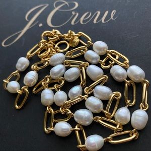 J. Crew freshwater pearl chain necklace